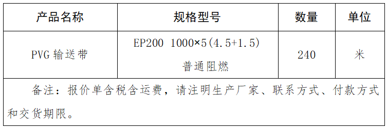 古交市千峰精煤有限公司 PVG輸送帶采購項(xiàng)目詢價(jià)公告.png